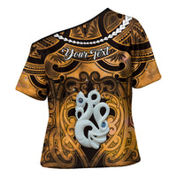 Personalised Maori Matariki Manaia Kowhai Cross Shoulder Shirt Maori Kowhaiwhai Pattern Galaxy