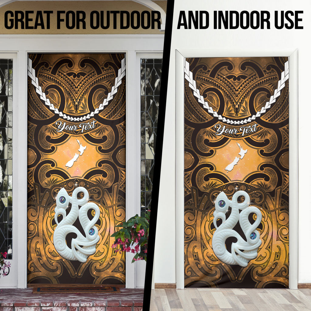 Personalised Maori Matariki Manaia Kowhai Door Cover Maori Kowhaiwhai Pattern Galaxy