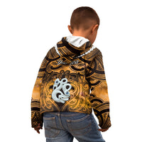 Personalised Maori Matariki Manaia Kowhai Kid Hoodie Maori Kowhaiwhai Pattern Galaxy