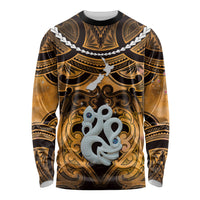 Personalised Maori Matariki Manaia Kowhai Long Sleeve Shirt Maori Kowhaiwhai Pattern Galaxy
