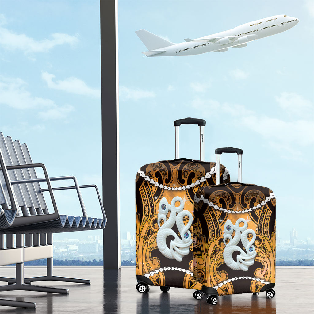Maori Matariki Manaia Kowhai Luggage Cover Maori Kowhaiwhai Pattern Galaxy