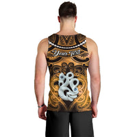 Personalised Maori Matariki Manaia Kowhai Men Tank Top Maori Kowhaiwhai Pattern Galaxy