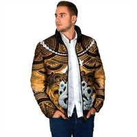 Personalised Maori Matariki Manaia Kowhai Padded Jacket Maori Kowhaiwhai Pattern Galaxy