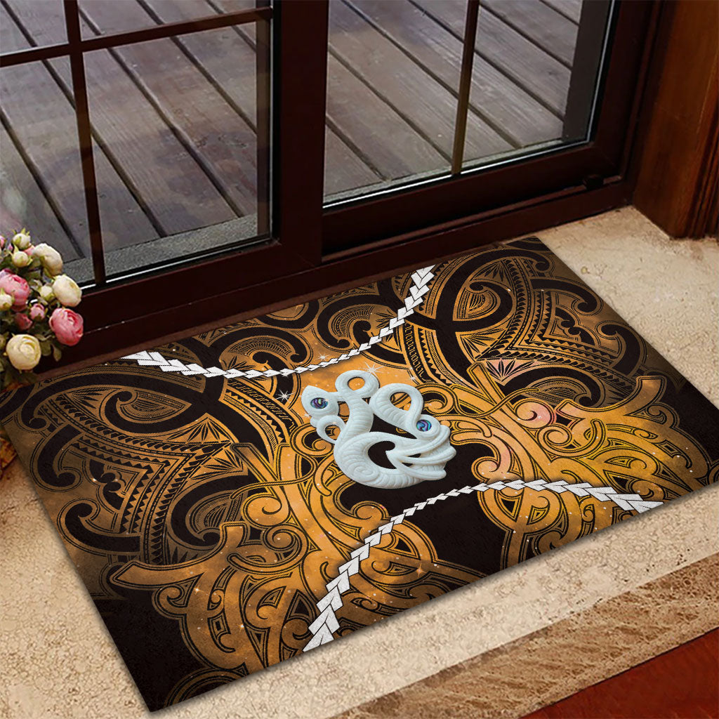 Maori Matariki Manaia Kowhai Rubber Doormat Maori Kowhaiwhai Pattern Galaxy