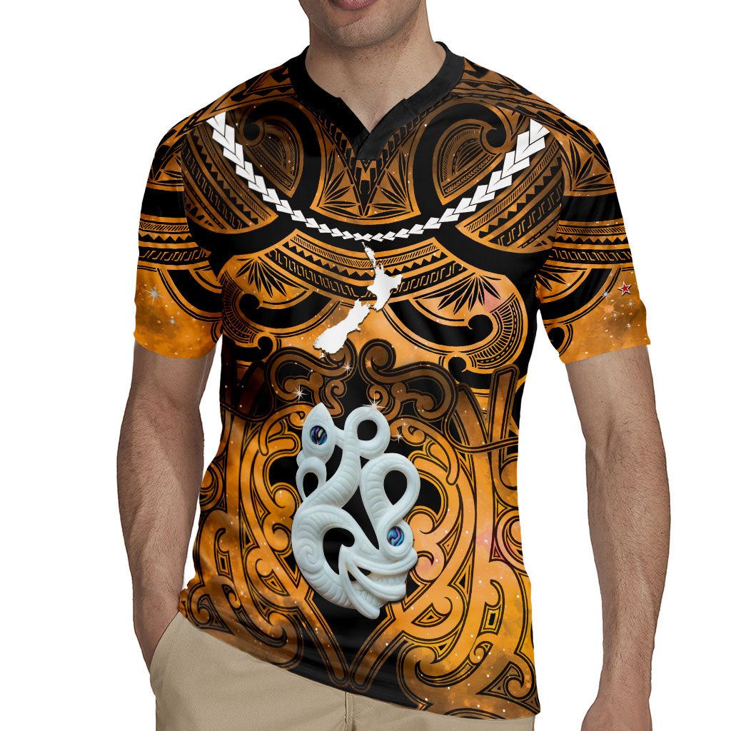 Personalised Maori Matariki Manaia Kowhai Rugby Jersey Maori Kowhaiwhai Pattern Galaxy