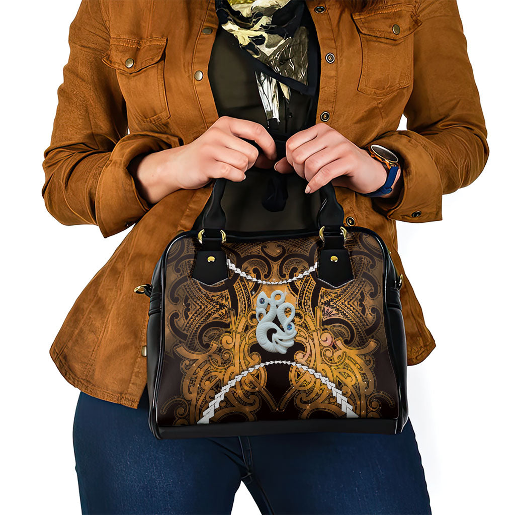 Maori Matariki Manaia Kowhai Shoulder Handbag Maori Kowhaiwhai Pattern Galaxy