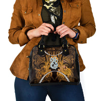 Maori Matariki Manaia Kowhai Shoulder Handbag Maori Kowhaiwhai Pattern Galaxy