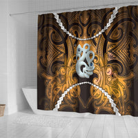 Maori Matariki Manaia Kowhai Shower Curtain Maori Kowhaiwhai Pattern Galaxy