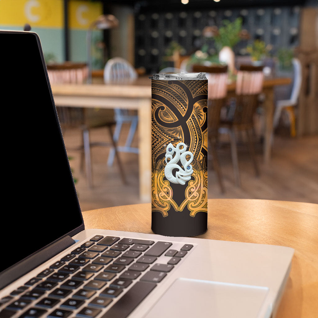 Personalised Maori Matariki Manaia Kowhai Skinny Tumbler Maori Kowhaiwhai Pattern Galaxy