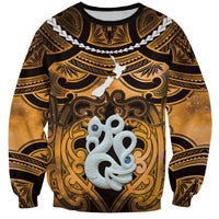 Personalised Maori Matariki Manaia Kowhai Sweatshirt Maori Kowhaiwhai Pattern Galaxy
