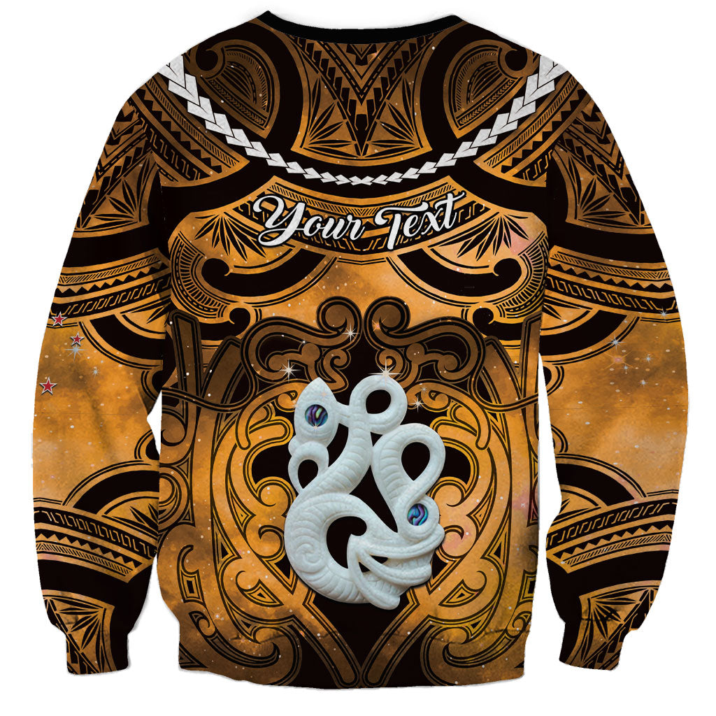 Personalised Maori Matariki Manaia Kowhai Sweatshirt Maori Kowhaiwhai Pattern Galaxy