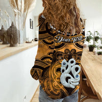 Personalised Maori Matariki Manaia Kowhai Women Casual Shirt Maori Kowhaiwhai Pattern Galaxy