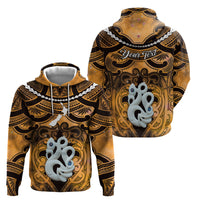 Personalised Maori Matariki Manaia Kowhai Zip Hoodie Maori Kowhaiwhai Pattern Galaxy