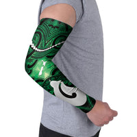Personalised Maori Matariki Hei Matau Kakariki Arm Sleeves Maori Kowhaiwhai Pattern Galaxy
