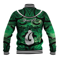 Personalised Maori Matariki Hei Matau Kakariki Baseball Jacket Maori Kowhaiwhai Pattern Galaxy