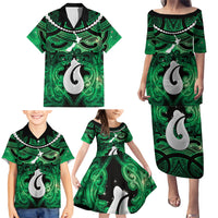 Personalised Maori Matariki Hei Matau Kakariki Family Matching Puletasi and Hawaiian Shirt Maori Kowhaiwhai Pattern Galaxy LT01 - Polynesian Pride