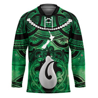 Personalised Maori Matariki Hei Matau Kakariki Hockey Jersey Maori Kowhaiwhai Pattern Galaxy