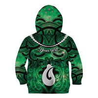 Personalised Maori Matariki Hei Matau Kakariki Kid Hoodie Maori Kowhaiwhai Pattern Galaxy