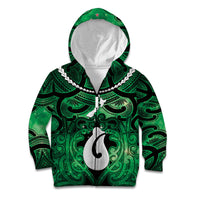 Personalised Maori Matariki Hei Matau Kakariki Kid Hoodie Maori Kowhaiwhai Pattern Galaxy