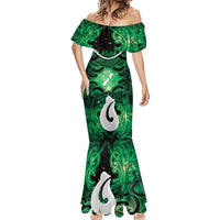 Personalised Maori Matariki Hei Matau Kakariki Mermaid Dress Maori Kowhaiwhai Pattern Galaxy
