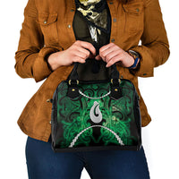 Maori Matariki Hei Matau Kakariki Shoulder Handbag Maori Kowhaiwhai Pattern Galaxy