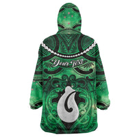 Personalised Maori Matariki Hei Matau Kakariki Wearable Blanket Hoodie Maori Kowhaiwhai Pattern Galaxy