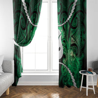 Maori Matariki Hei Matau Kakariki Window Curtain Maori Kowhaiwhai Pattern Galaxy