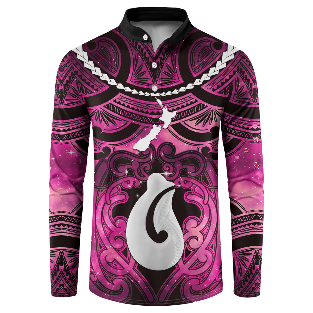 Personalised Maori Matariki Hei Matau Mawhero Button Sweatshirt Maori Kowhaiwhai Pattern Galaxy
