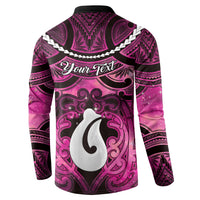 Personalised Maori Matariki Hei Matau Mawhero Button Sweatshirt Maori Kowhaiwhai Pattern Galaxy