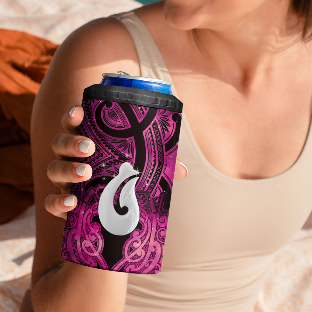 Personalised Maori Matariki Hei Matau Mawhero 4 in 1 Can Cooler Tumbler Maori Kowhaiwhai Pattern Galaxy