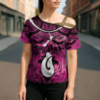 Personalised Maori Matariki Hei Matau Mawhero Cross Shoulder Shirt Maori Kowhaiwhai Pattern Galaxy