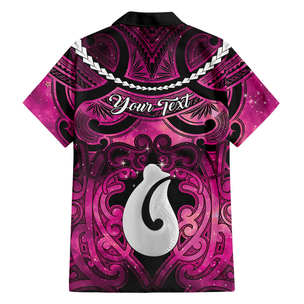 Personalised Maori Matariki Hei Matau Mawhero Family Matching Off Shoulder Short Dress and Hawaiian Shirt Maori Kowhaiwhai Pattern Galaxy LT01 - Polynesian Pride
