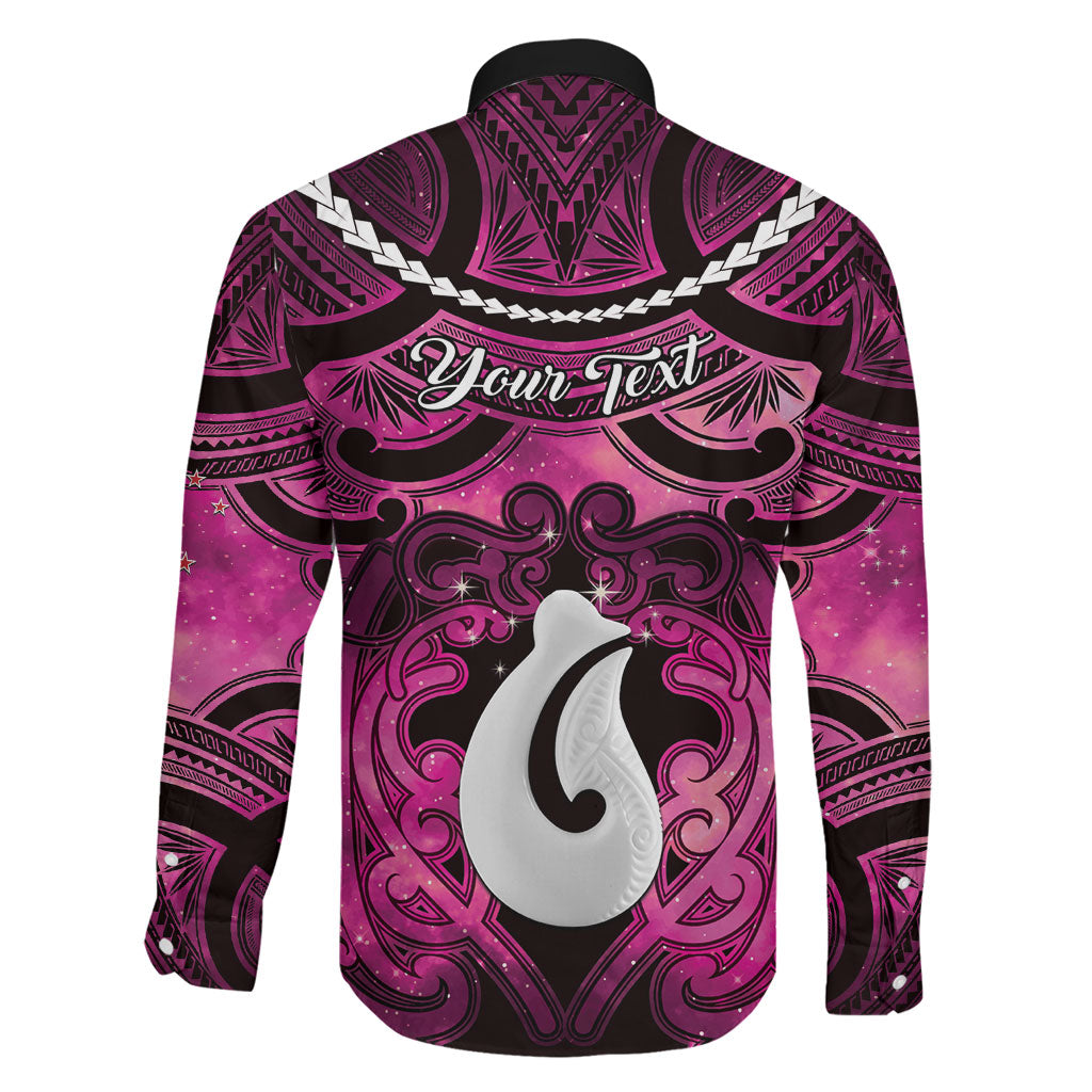 Personalised Maori Matariki Hei Matau Mawhero Family Matching Off Shoulder Short Dress and Hawaiian Shirt Maori Kowhaiwhai Pattern Galaxy LT01 - Polynesian Pride