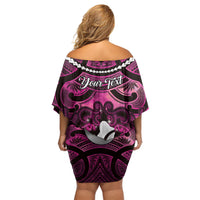 Personalised Maori Matariki Hei Matau Mawhero Family Matching Off Shoulder Short Dress and Hawaiian Shirt Maori Kowhaiwhai Pattern Galaxy LT01 - Polynesian Pride