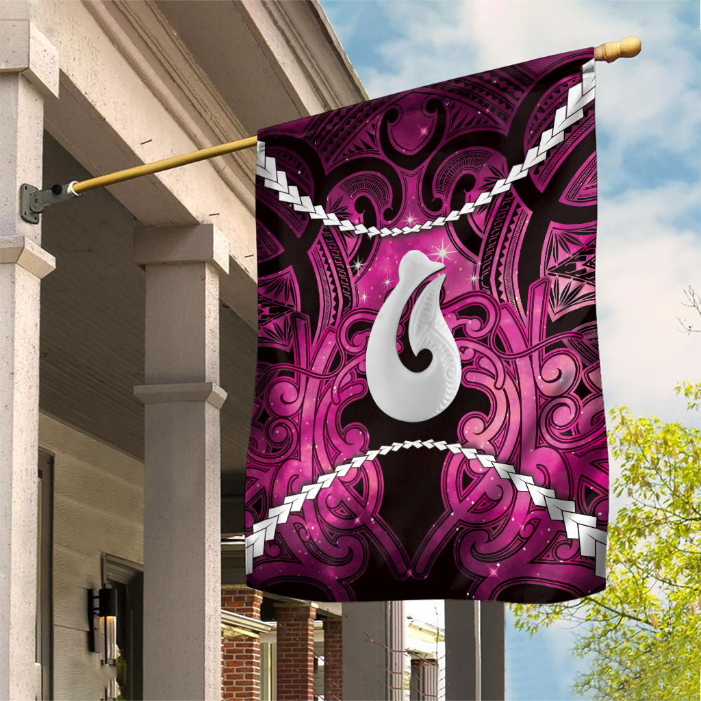 Maori Matariki Hei Matau Mawhero Garden Flag Maori Kowhaiwhai Pattern Galaxy