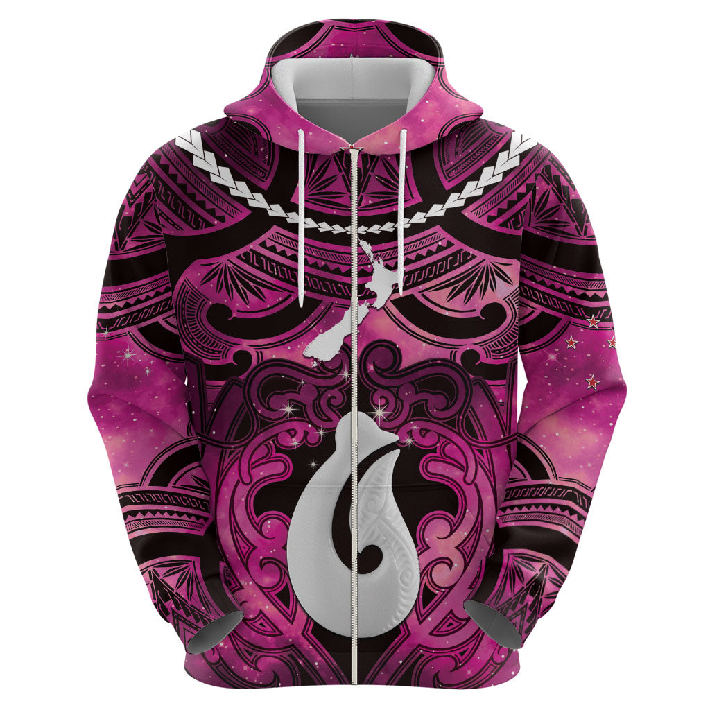 Personalised Maori Matariki Hei Matau Mawhero Hoodie Maori Kowhaiwhai Pattern Galaxy