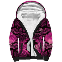 Personalised Maori Matariki Hei Matau Mawhero Sherpa Hoodie Maori Kowhaiwhai Pattern Galaxy