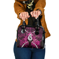 Maori Matariki Hei Matau Mawhero Shoulder Handbag Maori Kowhaiwhai Pattern Galaxy