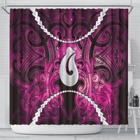 Maori Matariki Hei Matau Mawhero Shower Curtain Maori Kowhaiwhai Pattern Galaxy