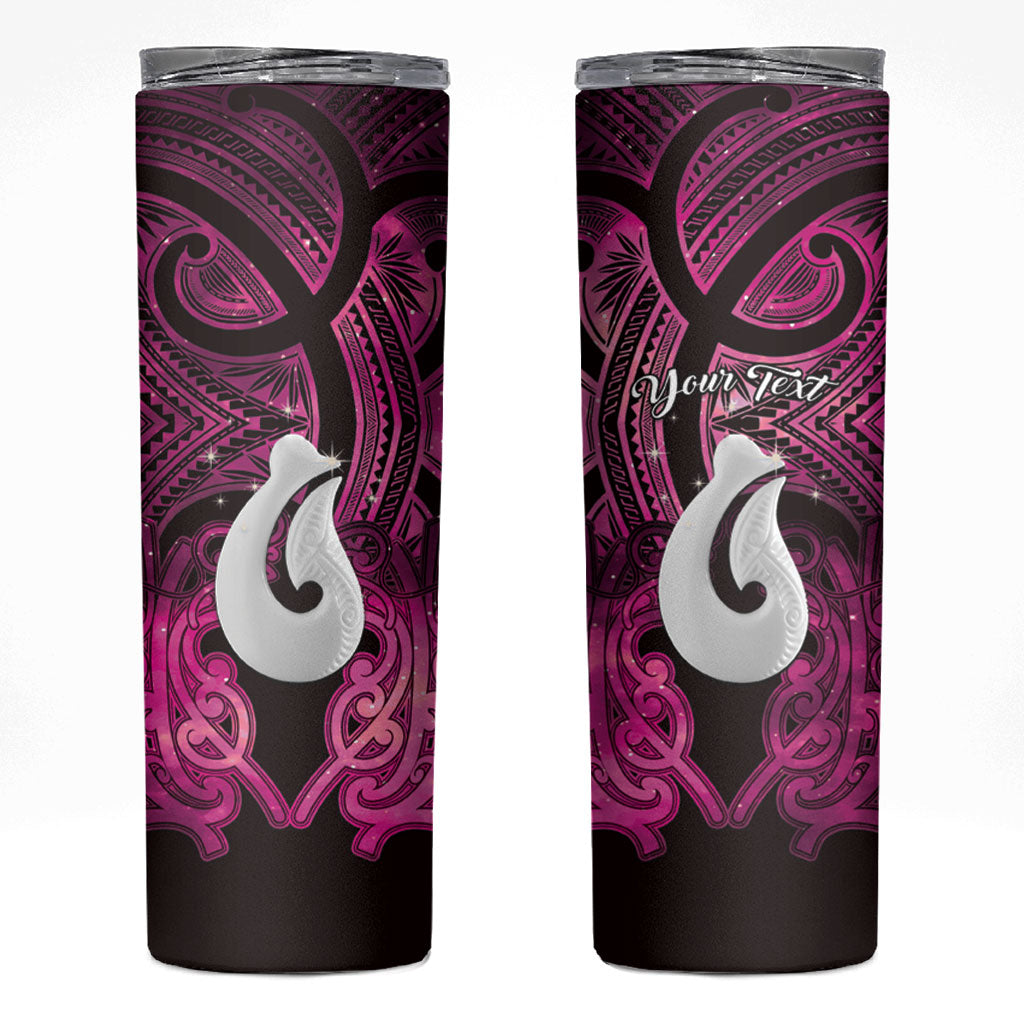 Personalised Maori Matariki Hei Matau Mawhero Skinny Tumbler Maori Kowhaiwhai Pattern Galaxy