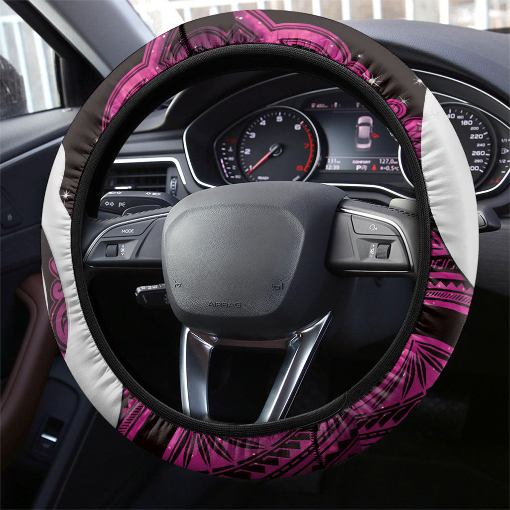 Maori Matariki Hei Matau Mawhero Steering Wheel Cover Maori Kowhaiwhai Pattern Galaxy