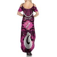 Personalised Maori Matariki Hei Matau Mawhero Summer Maxi Dress Maori Kowhaiwhai Pattern Galaxy