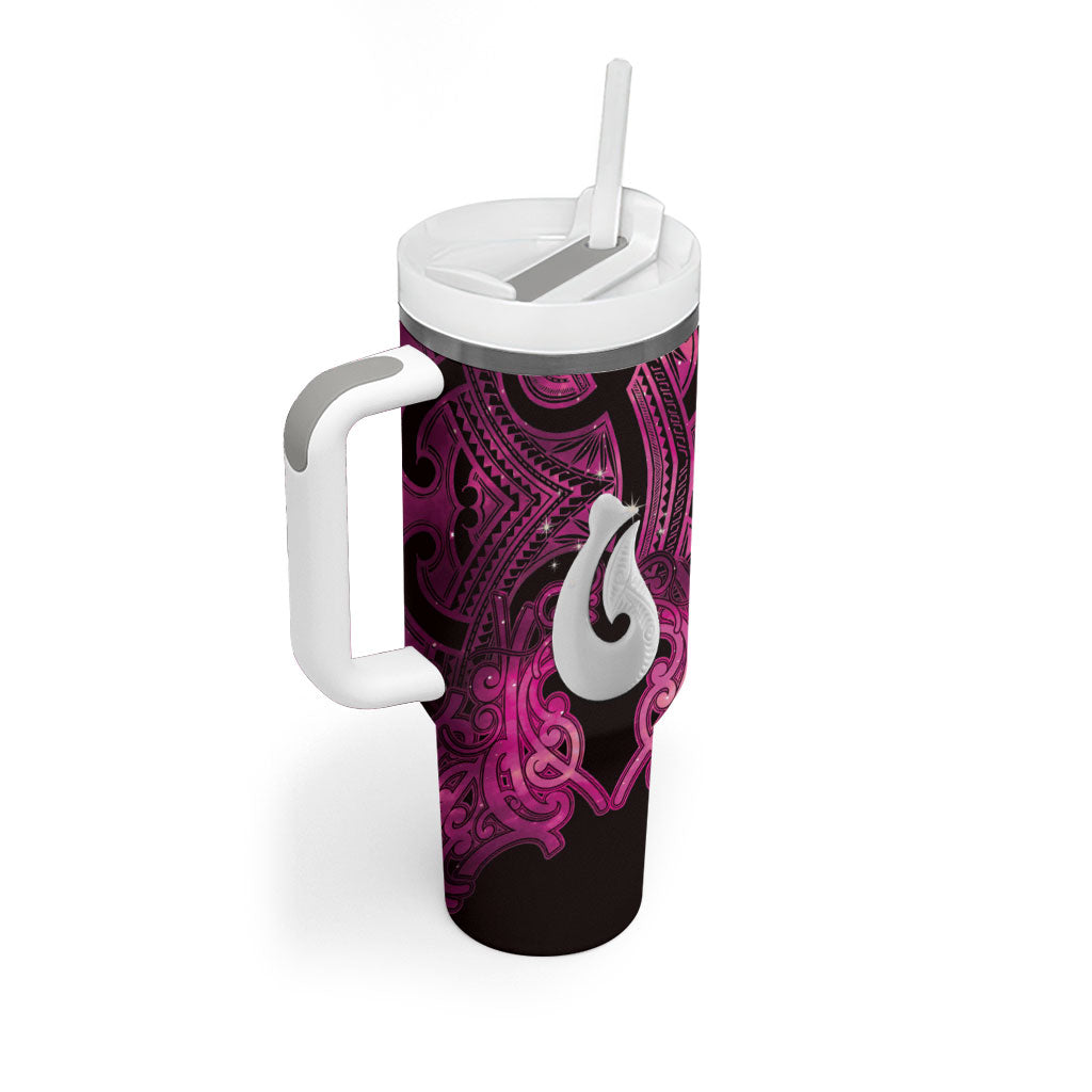 Personalised Maori Matariki Hei Matau Mawhero Tumbler With Handle Maori Kowhaiwhai Pattern Galaxy