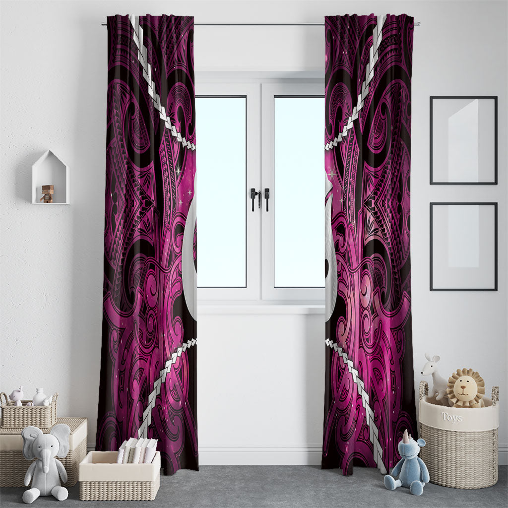 Maori Matariki Hei Matau Mawhero Window Curtain Maori Kowhaiwhai Pattern Galaxy
