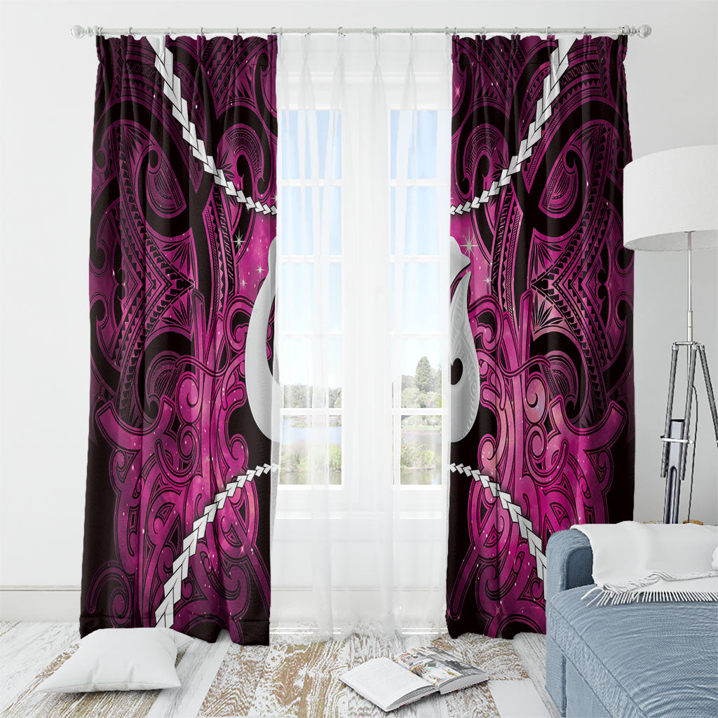 Maori Matariki Hei Matau Mawhero Window Curtain Maori Kowhaiwhai Pattern Galaxy