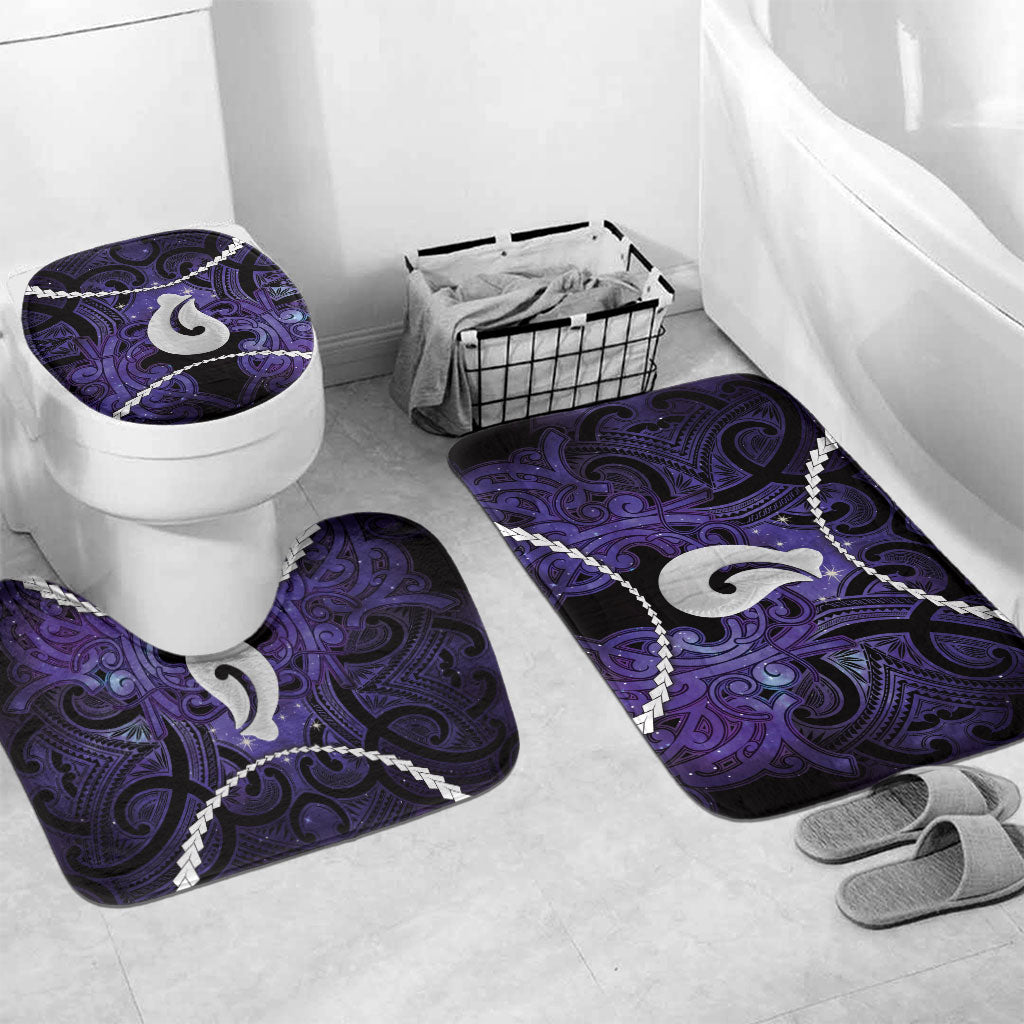 Maori Matariki Hei Matau Waiporoporo Bathroom Set Maori Kowhaiwhai Pattern Galaxy