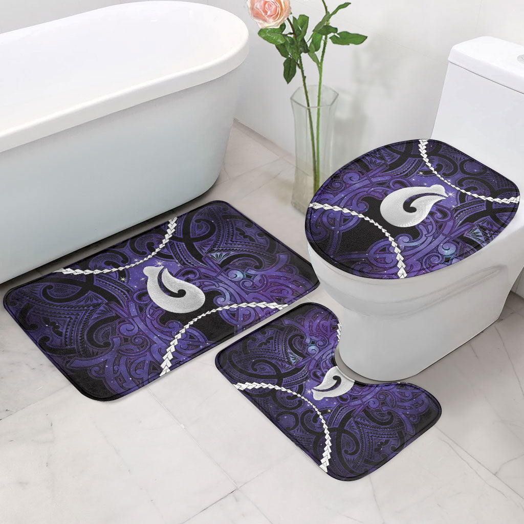 Maori Matariki Hei Matau Waiporoporo Bathroom Set Maori Kowhaiwhai Pattern Galaxy