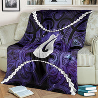 Maori Matariki Hei Matau Waiporoporo Blanket Maori Kowhaiwhai Pattern Galaxy
