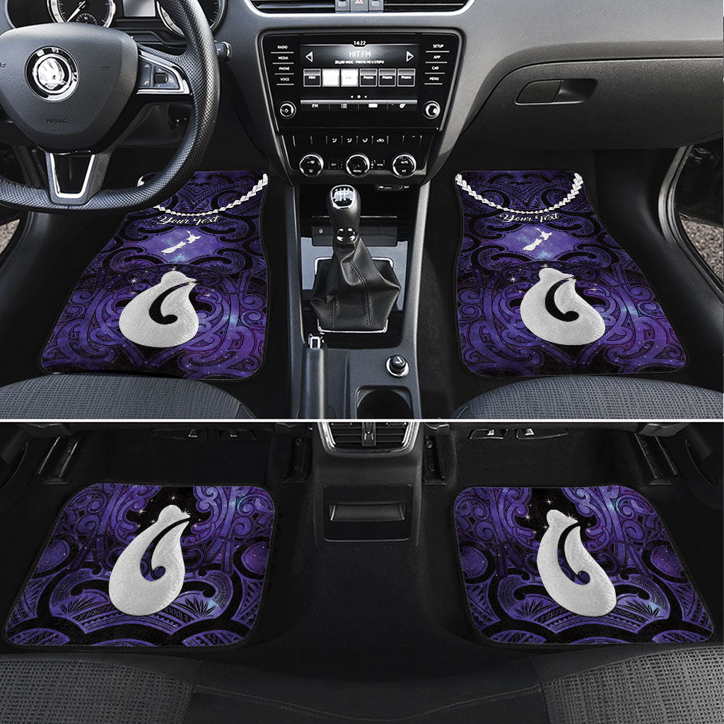 Personalised Maori Matariki Hei Matau Waiporoporo Car Mats Maori Kowhaiwhai Pattern Galaxy