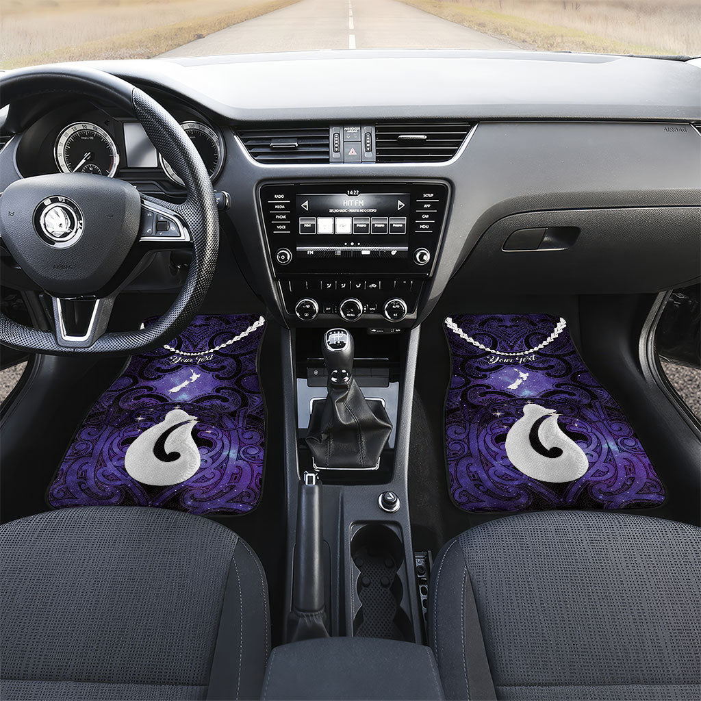 Personalised Maori Matariki Hei Matau Waiporoporo Car Mats Maori Kowhaiwhai Pattern Galaxy